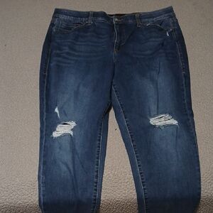 LuLaRoe Dark Blue Distressed Skinny Jeans